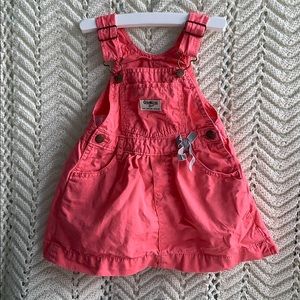 Coral overall dress 👗